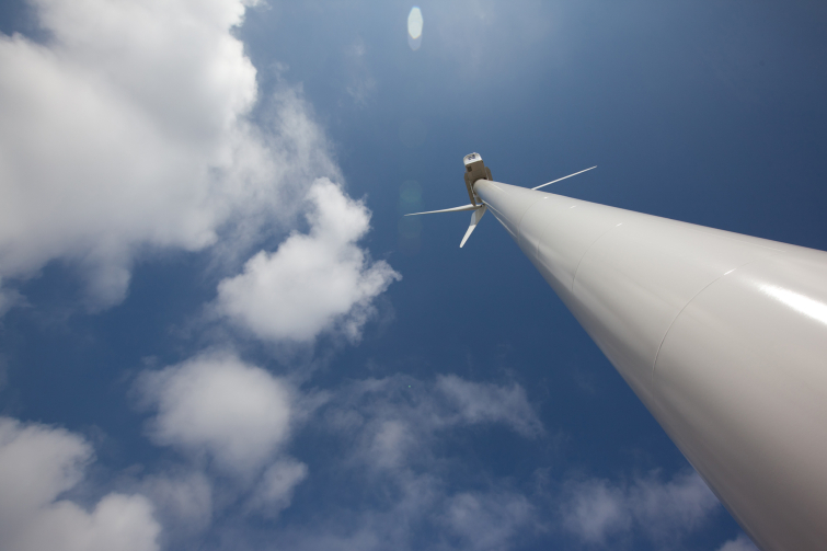 wind turbine against the sky